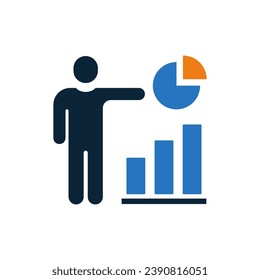 Business analysis icon. Vector illustration isolated on white.