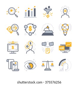 Business Analysis Icons. Included The Icons As Filter, Analyze, Report, Data, Qualified, Priority And More.