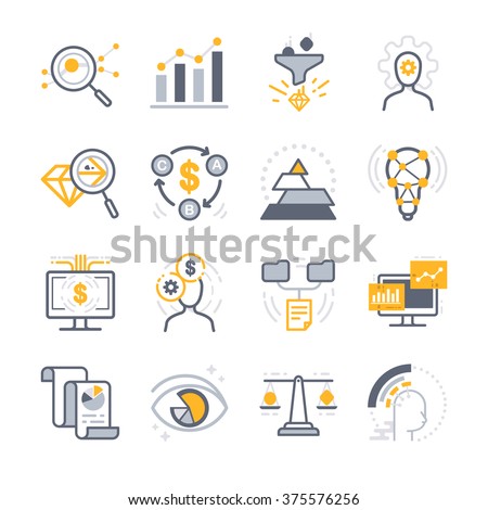 Business Analysis icons. Included the icons as filter, analyze, report, data, qualified, priority and more.