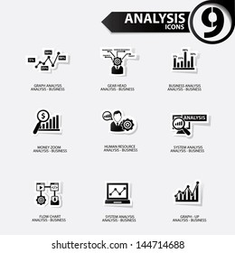 Business analysis icons,Black version,vector