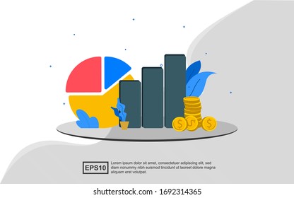 Business analysis illustration concept. good for business marketing strategy banner, business promotion, and presentation.