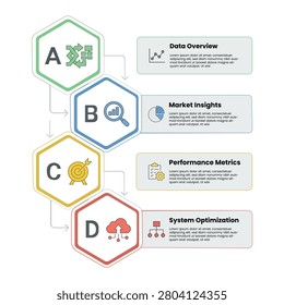 Business Analysis Infographic Template With Data Overview Market Insights Performance Metrics And System Optimization Framework Professional Corporate Presentation Design