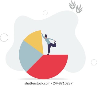 Business analysis, investment asset allocation or economic statistic concept,flat vector illustration.