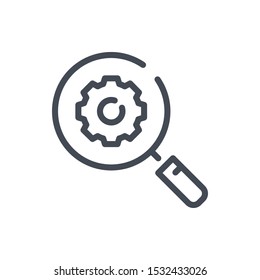 Business analysis line icon. Search Engine Optimization vector outline sign.