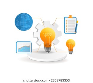 Business analysis management system flat isometric illustration