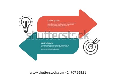 Business analysis model. Data visualization in 2 steps. Editable timeline data charts. Work flow chart with icons. Presentation of work.