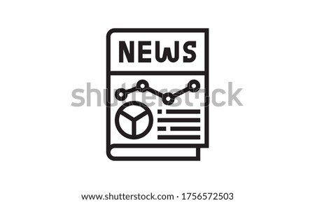 business analysis news icon flat style graphical symbol.