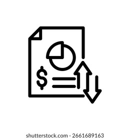 Diseño del Vector del icono del esquema del análisis del negocio bueno para el Web o el App móvil