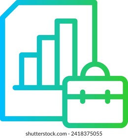 Business analysis performance business icon with blue and green gradient outline style. business, analysis, marketing, technology, data, corporate, financial. Vector Illustration