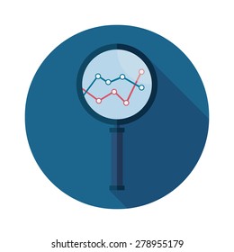 Business Analysis symbol with magnifying glass icon