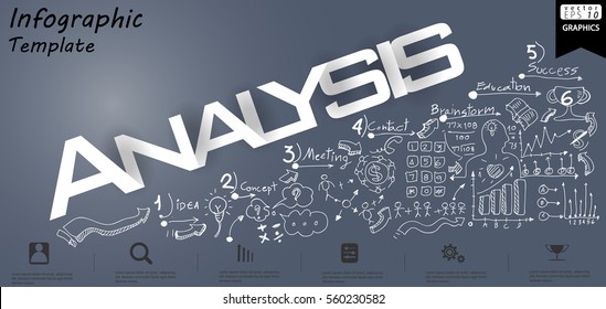 Business Analysis text modern Idea and Concept Vector illustration Infographic template with  icon.