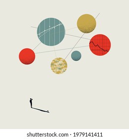 Business analysis vector concept. Symbol of strategy, planning, statistics and data analytics. Minimal eps10 illustration.