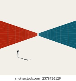 Business analysis vector concept. Symbol of decision making, vision, analytics. Minimal design eps10 illustration.