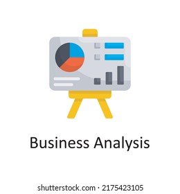 Business Analysis, Vektorgrafik Flaches Icon Design Illustration. Symbol für Projektmanagement auf weißem Hintergrund EPS10-Datei