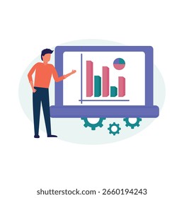 Ilustração Business Analysis Vetor que pode facilmente modificar ou editar

