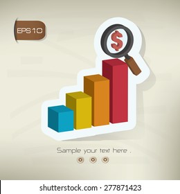 Business analysis,data analysis design sticker concept on old background,clean vector