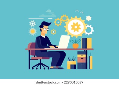 un analista de negocios vector de ilustración plana
