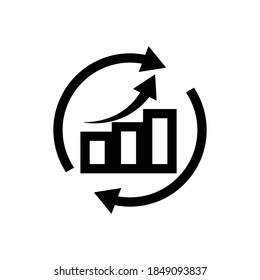 Business analyst icon. arrow go up. business icon. Design template vector