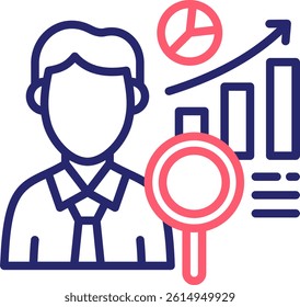 Business Analyst Icon Color Vector Illustration