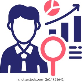 Business Analyst Icon Fill Vector Illustration