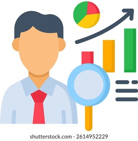 Business Analyst Icon Flat Vector Illustration