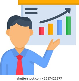 Business Analyst Icon Flat Vector Illustration
