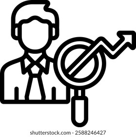 Business Analyst Icon Outline Vector Illustration