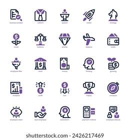 Business Analyst  icon pack for your website, mobile, presentation, and logo design. Business Analyst  icon dual tone design. Vector graphics illustration and editable stroke.