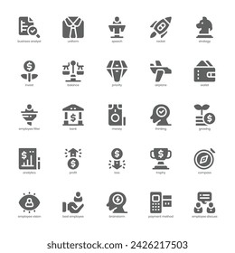 Business Analyst Icon Pack für Ihre Website, Handy, Präsentation und Logo-Design. Business Analyst-Symbol-Gliederungsentwurf. Vektorgrafik-Illustration und bearbeitbarer Strich.