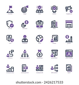 Business Analyst  icon pack for your website, mobile, presentation, and logo design. Business Analyst  icon dual tone design. Vector graphics illustration and editable stroke.