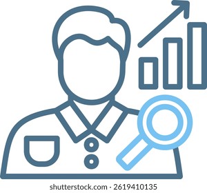 Business Analyst Line Two Colour Icon