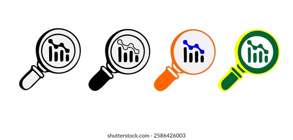 Business Analyst Outline Icon Collection. Data Analysis, Business Insights, Market Research, Data Visualization, Business Process, Analysis Report, Data Analytics and Business Strategy
