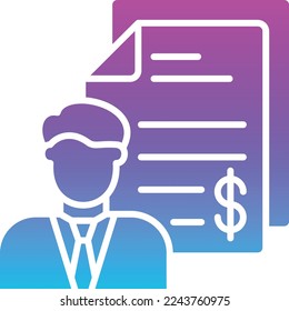 Wirtschaftsanalyst-Vektorsymbol. Kann für Druck-, Mobil- und Web-Anwendungen verwendet werden.