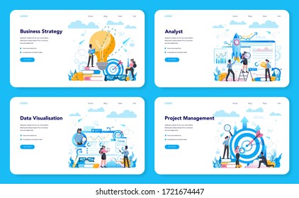 Business Analyst Web Banner Landing Page Stock Vector (Royalty Free ...