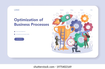 Business analyst web banner or landing page. Financial operation optimization, strategy development, new business launching. Business research. Isolated flat vector illustration