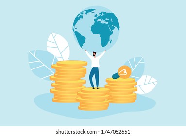 Business analytic app web site businessman graph diagram education trade forex vector illustration. 