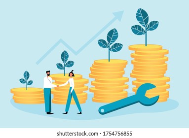 Business analytic app web site businessman graph diagram education trade piggy bank forex vector illustration. 