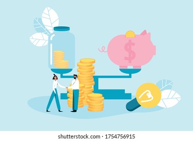 Business analytic app web site businessman graph diagram education trade piggy bank forex vector illustration. 