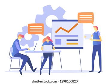 Business Analytic Concept , Brainstorming,  infographic, Analysis for web page, banner, presentation, social media, documents, cards, posters. Vector illustration, analysis of the evolution growth, 