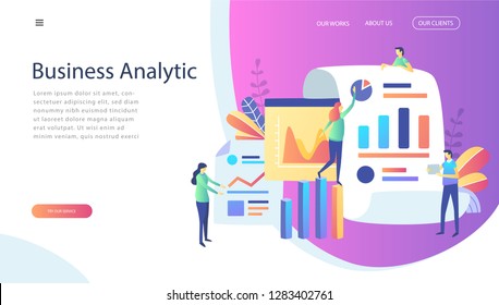 Business Analytic Concept , business,  infographic, Analysis for web page, banner, presentation, social media, documents, cards, posters. Vector illustration, analysis of the evolution growth