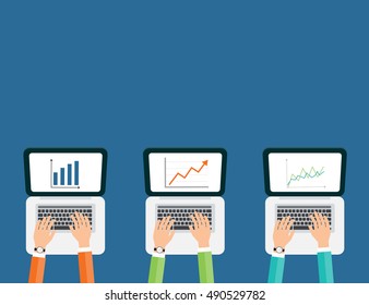 business analytic graph report . business investment planning