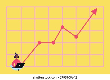 Business analytic strategy app working success vector illustration.