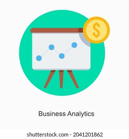 Business Analytics or Analysis Icon Concept