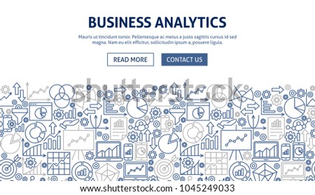 Business Analytics Banner Design. Vector Illustration of Line Web Concept.