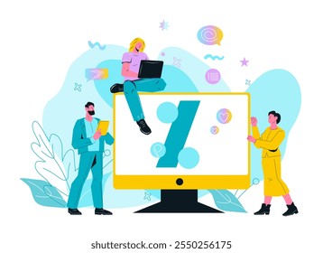 Anuncio de análisis de negocios, concepto de sesiones de lluvia de ideas efectivas. Rendimiento empresarial. Aprovechando los datos para crear estrategias de marketing impactantes, Ilustración vectorial plana aislada en blanco.