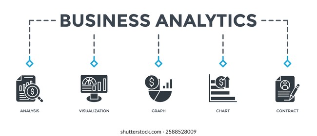 Business Analytics Banner Web Icon Vector Illustration. Can Be Used To Create Any Design.