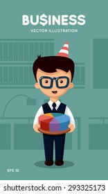 Business analytics cake. Vector illustration