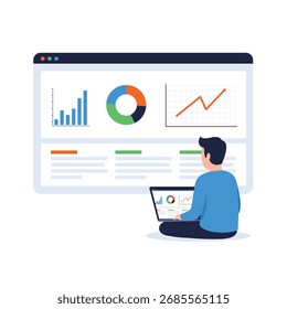 Business Analytics Chart flat style illustration