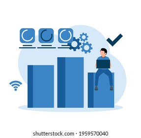 Business analytics Chart and graphic in flat