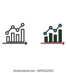 Business Analytics Chart Icon
Bar chart with line graph overlay, representing data trends and business growth.